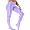 Lejafay Women Shiny Oil Pantyhose Footed Silk Stockings Ultra Shimmery High Waist Translucent Tights Light Purple Large view 2