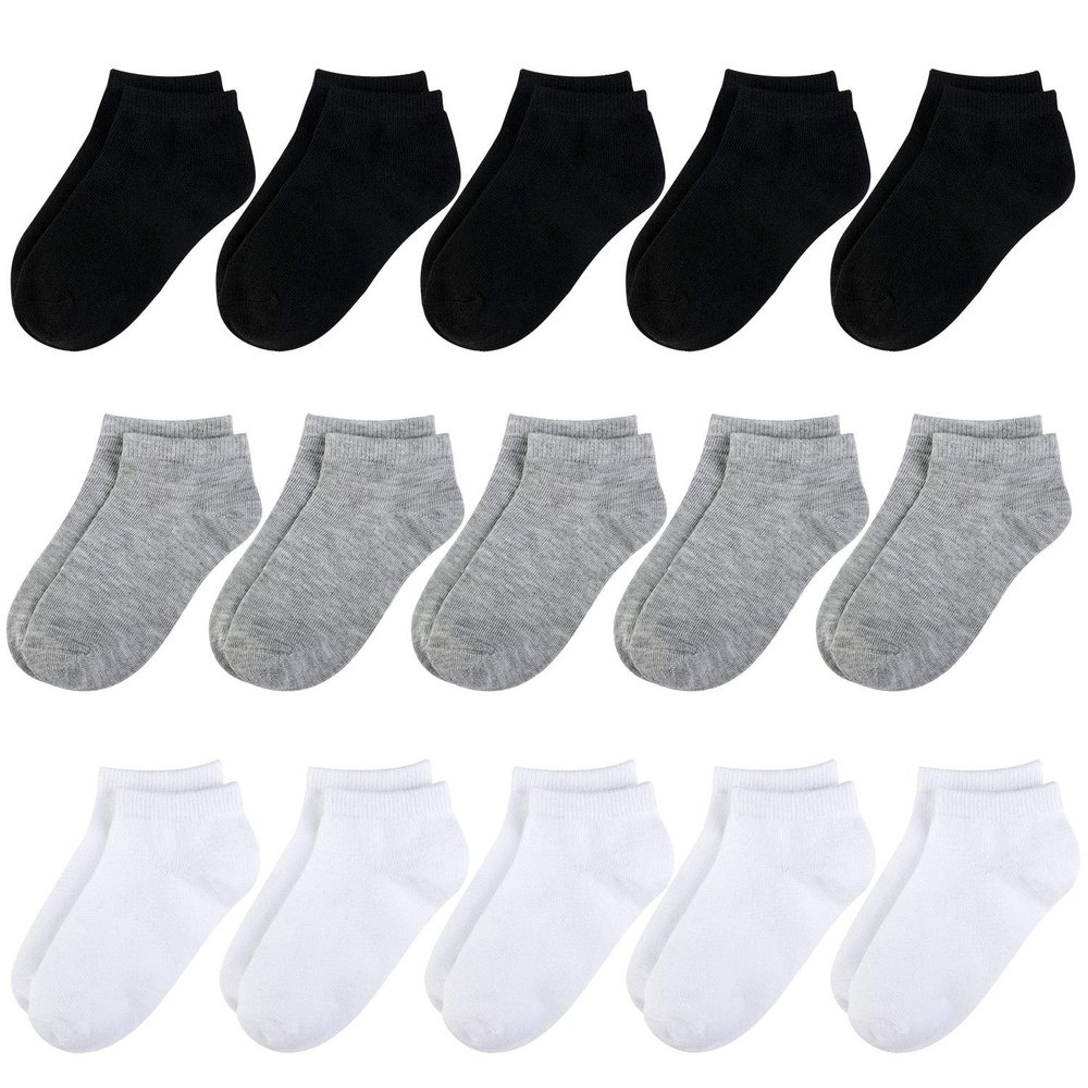 BOOPH Kids Socks for Boys Girls Low Cut Athletic Ankle Socks 9-12 Years Multi01