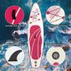 EBIZ&TECH Inflatable Stand Up Paddle Board 10'6'' *32''*6'' Ultra-Light SUP Paddle Board with Fins,Adjustable Paddle, Backpack, Leash, Hand Pump, Repair Kit (Pink) view 2