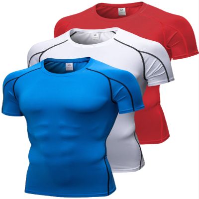 3 Pack Men's Compression Shirts Short Sleeve Workout T-Shirt Cool Dry Undershirts Baselayer Sport Cool Shirt Running Tops