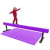 Athletic Bar 8FT Adjustable Acrobatic Tube Beam with 6FT x 4FT Gymnastics Tumble Mat for Kids/Adults, High and Low Level Suede Balance Beam Gymnastics Competition Training Beam Expandable Legs, Purple view 1
