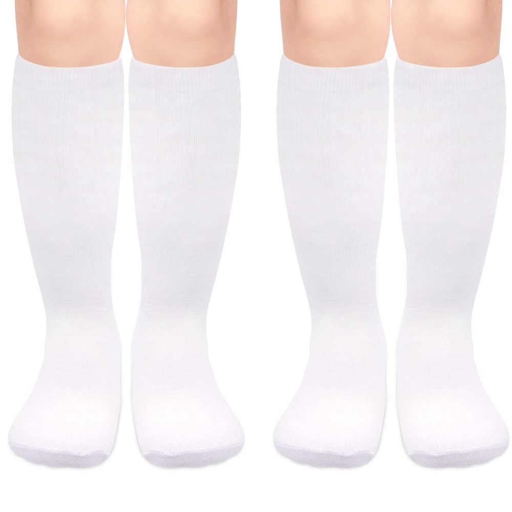 Sarfel Toddler Knee High Socks for Girls Knee High Sock White Girls Soccer Socks Youth Baseball Sock Youth Boy Soccer Accessory