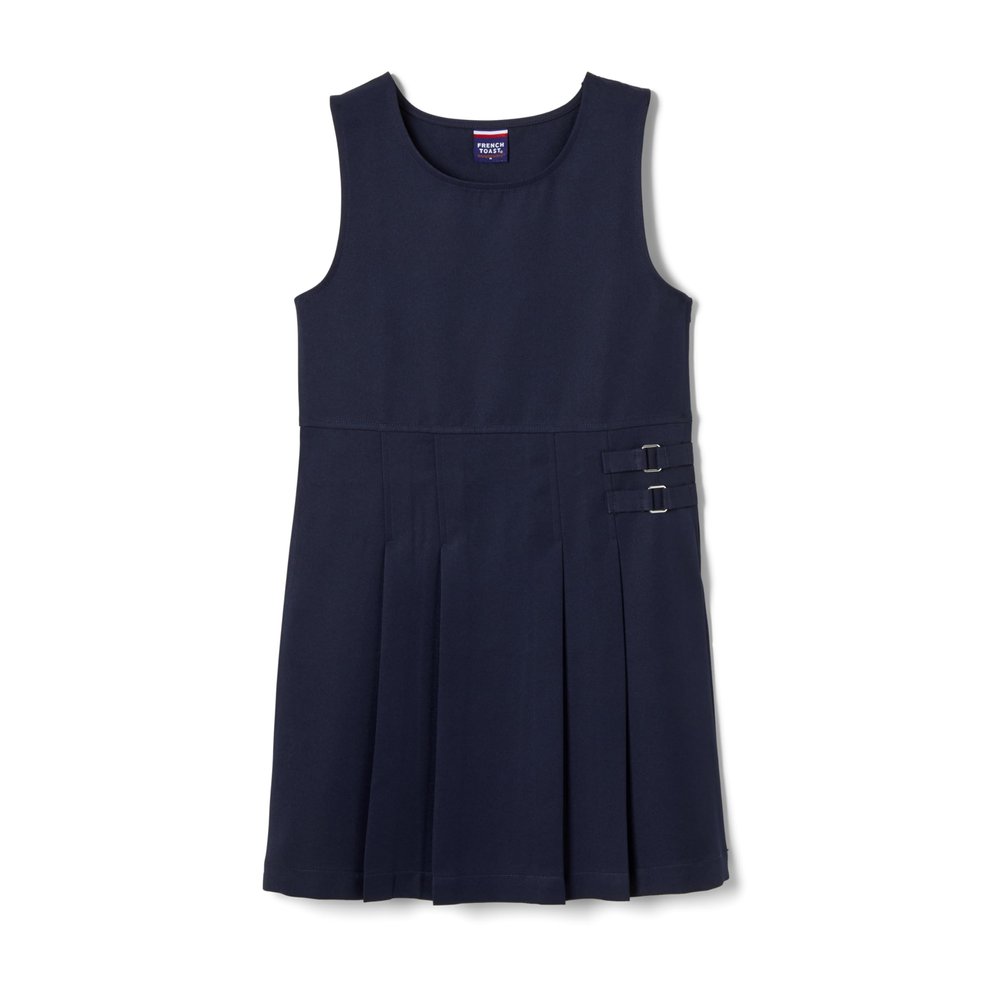French Toast Girls Double Buckle Jumper, Navy, 16.5