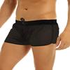 QinCiao Mens See Through Sheer Drawstring Boxer Short Drawstring Summer Beach Shorts Black Small view 2