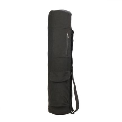 GZQDX Yoga Mat Storage Bag Multifunctional Yoga Female Large Capacity Sports Fitness Backpack Cover Canvas (Color : Black, Size : 69 * 16 * 16cm)