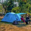 KAZOO 24 Person Camping Tent Outdoor Waterproof Family Large Tents 2/4 People Easy Setup Tent with Porch Double Layer (4P Blue) view 3