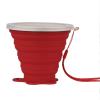 SEN-qiaolu Silicone Collapsible Travel Cup Silicone Folding Camping Cup with Lids Expandable Drinking Cup for Outdoor Drinking (Color : Red) view 1