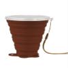 SEN-qiaolu Silicone Collapsible Travel Cup Silicone Folding Camping Cup with Lids Expandable Drinking Cup for Outdoor Drinking (Color : Brown) view 1