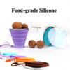 SEN-qiaolu Silicone Collapsible Travel Cup Silicone Folding Camping Cup with Lids Expandable Drinking Cup for Outdoor Drinking (Color : Brown) view 3