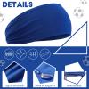 12 Pieces Soft Athletic Wicking Elastic Hairbands for Kids - 16 Inch Headbands for Sports, Girls and Boys (Black, Gray, Blue) view 2