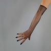 LLDLLNT Black Long Fishnet Gloves for Sexy Women Stretch Lace 24 inches Touchscreen Sheer Gloves view 2