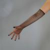 LLDLLNT Black Long Fishnet Gloves for Sexy Women Stretch Lace 24 inches Touchscreen Sheer Gloves view 3