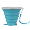 SEN-qiaolu Silicone Collapsible Travel Cup Silicone Folding Camping Cup with Lids Expandable Drinking Cup for Outdoor Drinking (Color : Blue) view 1