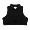 Aislor Big Girls Kids Mock Neck Criss-Cross Back Crop Tops Bra Athletic Dance Sports Activewear Black 6 Years view 3