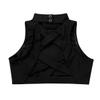 Aislor Big Girls Kids Mock Neck Criss-Cross Back Crop Tops Bra Athletic Dance Sports Activewear Black 6 Years view 4
