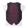 YONGHS Mens Fake Tuxedo T-Shirt Short Sleeve Printed Vest Tie Tux Shirt Fancy Dress Costume Shirt Burgundy 3X-Large view 4