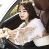 Women Sun Protection Arm Sleeves Summer Chiffon Floral Shawl Scarf Anti-UV for Outdoor Driving Cycling view 4