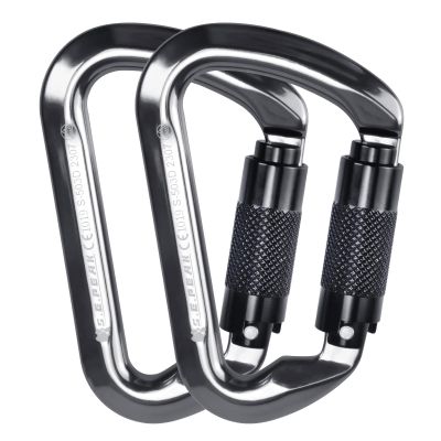 SEPEAK UIAA CE 30kN Climbing Carabiner Clips, Professional Heavy Duty Twist Locking Carabiners for Climbing,Mountaineering, Rappelling, Camping, Hiking, Swings, Large D Ring Hooks