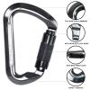 SEPEAK UIAA CE 30kN Climbing Carabiner Clips, Professional Heavy Duty Twist Locking Carabiners for Climbing,Mountaineering, Rappelling, Camping, Hiking, Swings, Large D Ring Hooks view 4