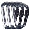 SEPEAK UIAA CE 30kN Locking Climbing Carabiner, Professional Heavy Duty Screwgate Clip for Outdoor Climbing, Mountaineering, Rappelling, Camping, Hiking, Swing, Large D Carabiner Hook/6744lbs,3pc view 1