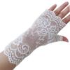 Monochef Women's Lace Fingerless Floral Gloves - Sunblock, Bridal, Evening, Wedding, Tea Party, Prom, Cosplay, 1920s - Black view 3