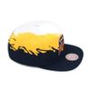 Mitchell & Ness Golden State Warriors Paintbrush Snapback Hat Adjustable Cap HWC - Yellow/Navy/White, One Size view 2
