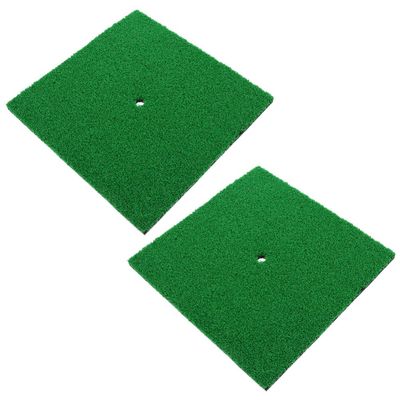 LIOOBO Golf Training Equipment 2pcs Hitting Mat Indoor Golf Practice Pad Nylon Grass Easy to Clean