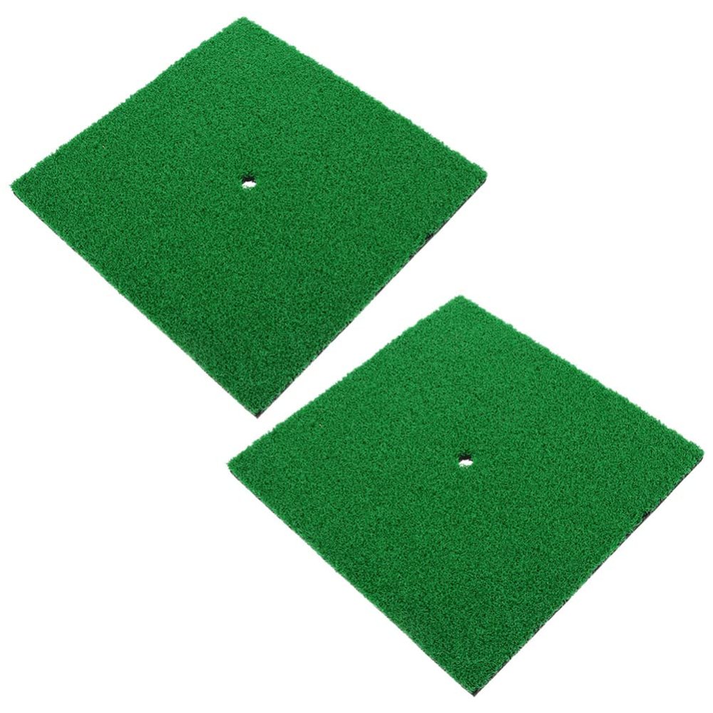 LIOOBO Golf Training Equipment 2pcs Hitting Mat Indoor Golf Practice Pad Nylon Grass Easy to Clean