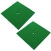 LIOOBO Golf Training Equipment 2pcs Hitting Mat Indoor Golf Practice Pad Nylon Grass Easy to Clean view 1