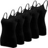 BQTQ 5 Pcs Women's Camisole Tank Tops Spaghetti Undershirts, S(Black) view 1
