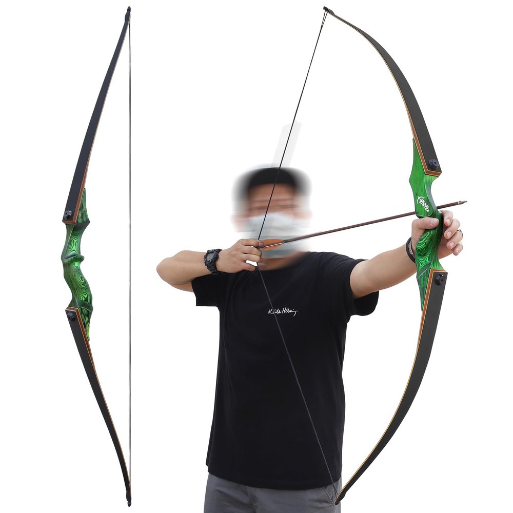 60" Takedown Long Bows for Hunting Adult Solid Wood Bow Risers Laminated Bow Limbs Long Bows for Archery 20-60lbs Hunting Bows for Men Women and Beginner Long Bow Set for Adults Right Hand