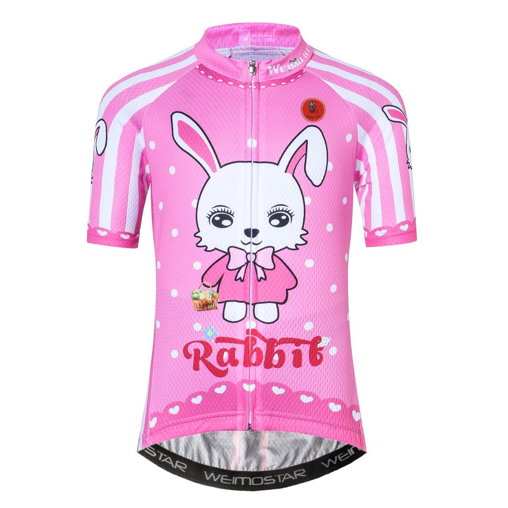 Cycling Jersey Kids Bicycle Top Children Bike MTB Shirt Boy Girl Mountain Road Clothing Racing Riding Blouse Cycle Biking Biker Outfits Rabbit XL