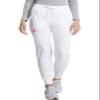 EDS Essentials Jogger Scrubs for Women, Drawstring Scrub Pants DK065P, XXS Petite, White view 1