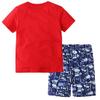 Banibear Little Boys Car Print Short Sleeve Tees and Plaid Shorts Set Two Pieces Clothing Outfit, Red, Size 7-8 Years view 2