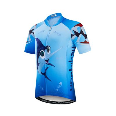Cycling Jersey Kids Bicycle Top Children Bike MTB Shirt Boy Girl Mountain Road Clothing Racing Riding Clothes Cycle Biking Biker Uniform Blue XL