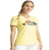 Tooniforms Women Scrubs Top Shaped V-Neck Print TF772, XXS, Under The Rainbow view 3