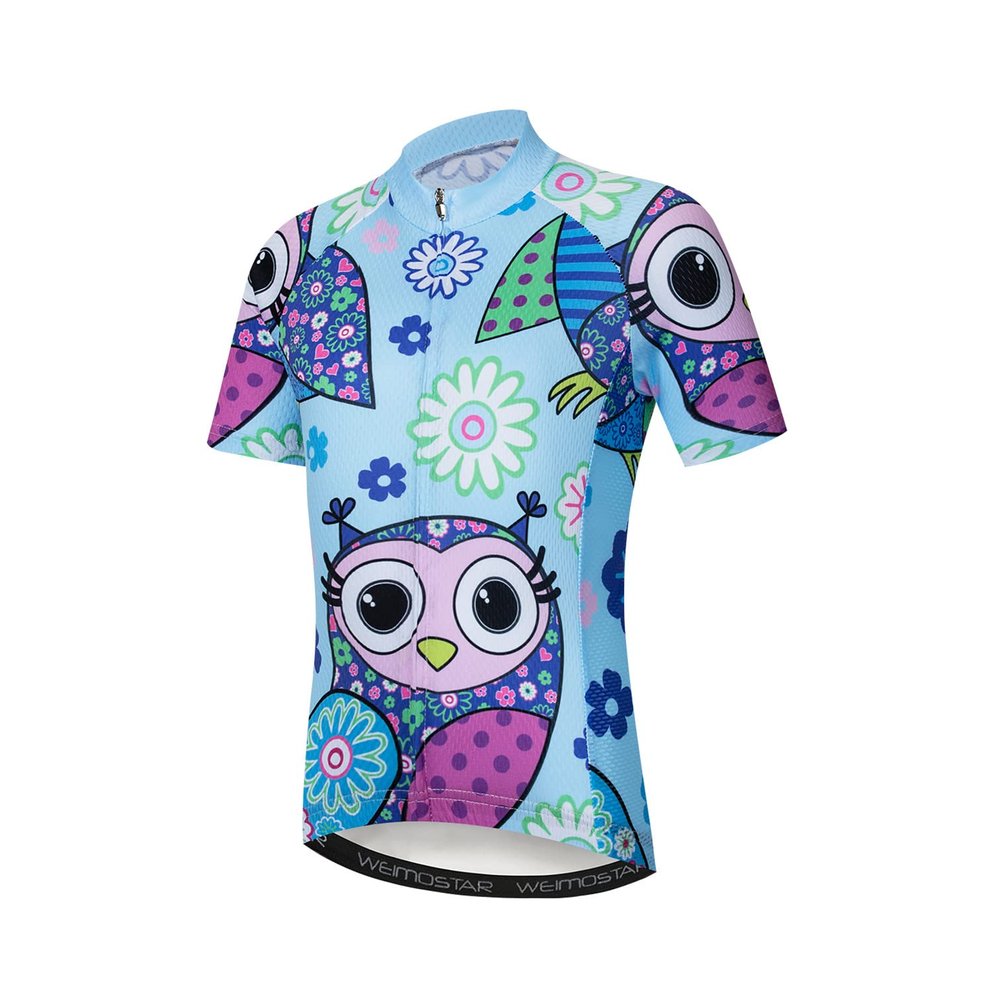 Cycling Jersey Kids Bicycle Top Children Bike MTB Shirt Boy Girl Mountain Road Clothing Racing Riding Clothes Summer Short Sleeve Blue M