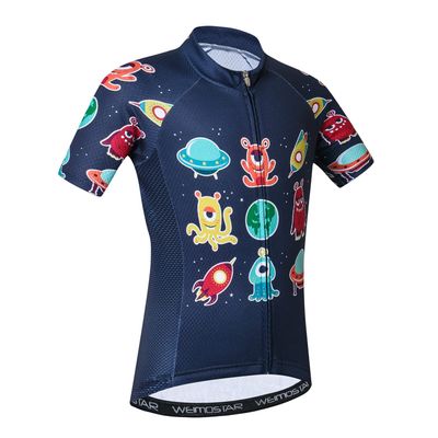 Cycling Jersey Kids Bicycle Top Children Bike MTB Shirt Boy Girl Mountain Road Clothing Racing Riding Blouse Cycle Biking Biker Outfits Sports Blue L