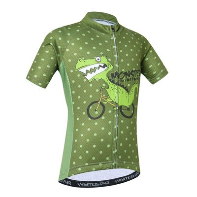 Cycling Jersey Kids Bicycle Top Children Bike MTB Shirt Boy Girl Mountain Road Clothing Racing Riding Clothes Summer Short Sleeve Green XL