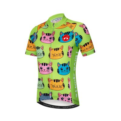 Cycling Jersey Kids Bicycle Top Children Bike MTB Shirt Boy Girl Mountain Road Clothing Racing Riding Blouse Cycle Biking Biker Outfits Green Pink XL