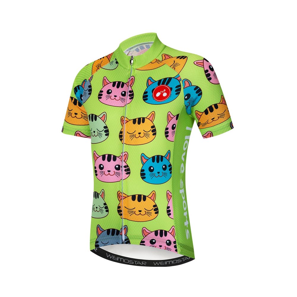 Cycling Jersey Kids Bicycle Top Children Bike MTB Shirt Boy Girl Mountain Road Clothing Racing Riding Blouse Cycle Biking Biker Outfits Green Pink XL