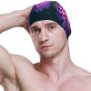 Dallonan Swimming Cap Purple Dahlia Flower Adult Swim Cap Polyester view 3