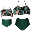 Family Swimsuits Matching Set Print Bikini Swim Trunks Bathing Suit Girls 2-3T Green view 2