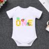 Baby Girls 1st Birthday Outfit Pineapple One Romper Tutu Skirt Sequin Crown Headband 3PCS Infant Princess First Birthday Summer Bowknot Tutu Dress Cake Smash Clothes Set Yellow - Pineapple One 1 Year view 3