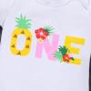 Baby Girls 1st Birthday Outfit Pineapple One Romper Tutu Skirt Sequin Crown Headband 3PCS Infant Princess First Birthday Summer Bowknot Tutu Dress Cake Smash Clothes Set Yellow - Pineapple One 1 Year view 4