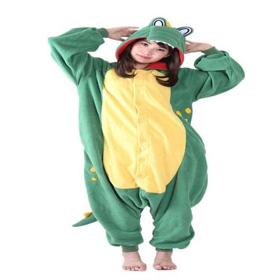 Adult Green Crocodile Costume Animal Onesie Pajamas Halloween Cosplay Costumes For Women(Medium)
