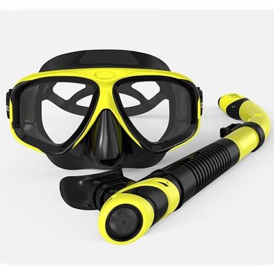 SMSOM Snorkel Mask Set, Snorkeling Gear for Adults, Anti-Fog Snorkel Set, Anti-Leak Snorkel Snorkeling Gear, Diving Mask for Women Men Youth (Color : Green)
