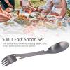 5 in 1 Camping Utensils,Tactical Spork Camping Spork Portable Flatware Stainless Steel Silverware Fork Spoon Bottle Opener Knife Can Opener Combo for Outdoor Picnic Hiking Fishing Backpacking view 4