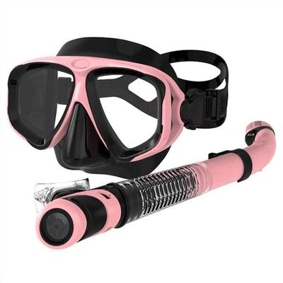 SMSOM Snorkel Mask Set, Snorkeling Gear for Adults, Anti-Fog Snorkel Set, Anti-Leak Snorkel Snorkeling Gear, Diving Mask for Women Men Youth (Color : Pink)