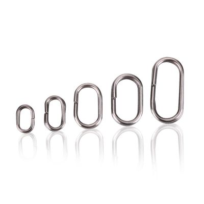 100Pcs Oval Split Rings Stainless Steel Open Jump Rings Silver Fishing Split Ring Swivel Snap Carp Fishing Lure Tackle Connector Keyrings Keychains Keys Holder, 5-Sizes(6x10mm)